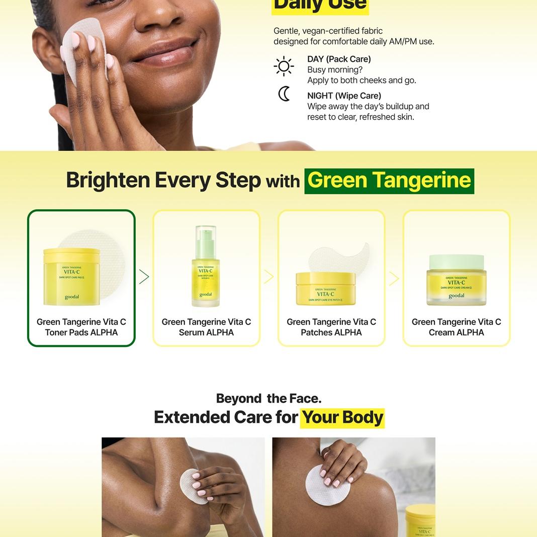 [Sanrio EDITION] goodal Green Tangerine Vita-C Dark Spot Care Pad α 70P (+Refill 70P) (4 Options)