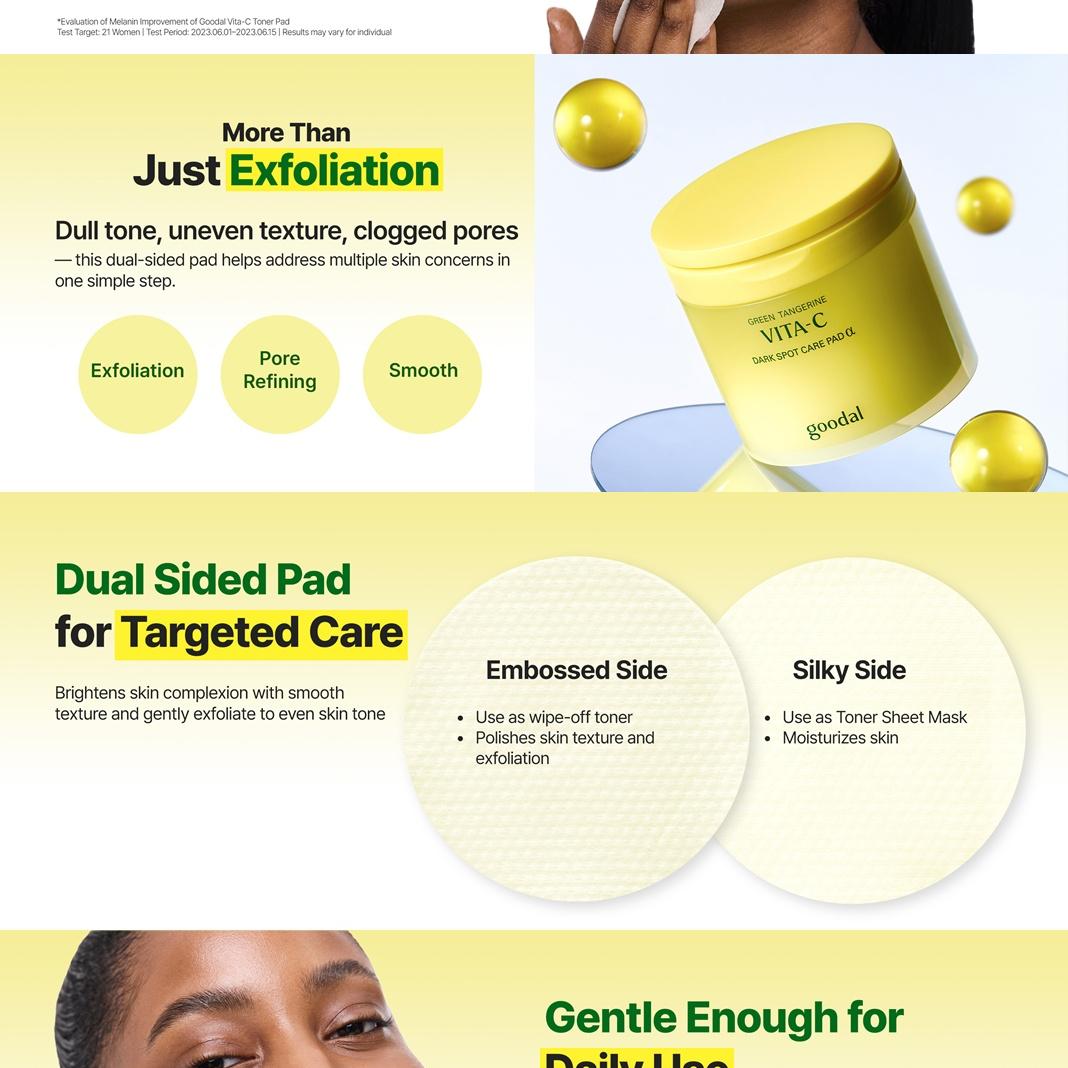 [Sanrio EDITION] goodal Green Tangerine Vita-C Dark Spot Care Pad α 70P (+Refill 70P) (4 Options)