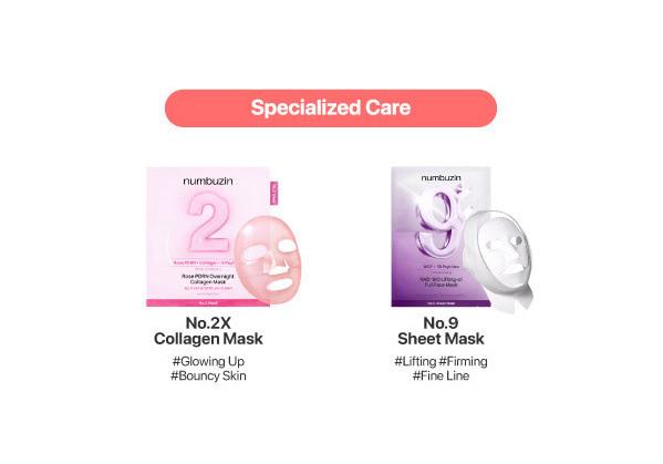 numbuzin No.1–5 Sheet Mask 10 Sheets (5 Options)