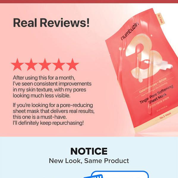 numbuzin No.1–5 Sheet Mask 10 Sheets (5 Options)