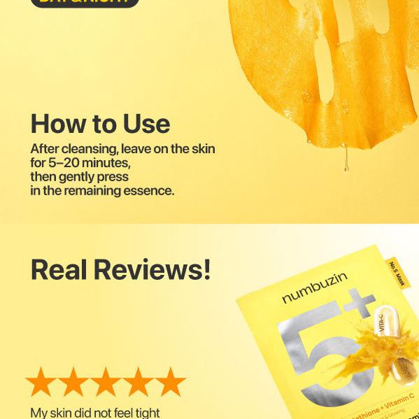 numbuzin No.1–5 Sheet Mask 10 Sheets (5 Options)