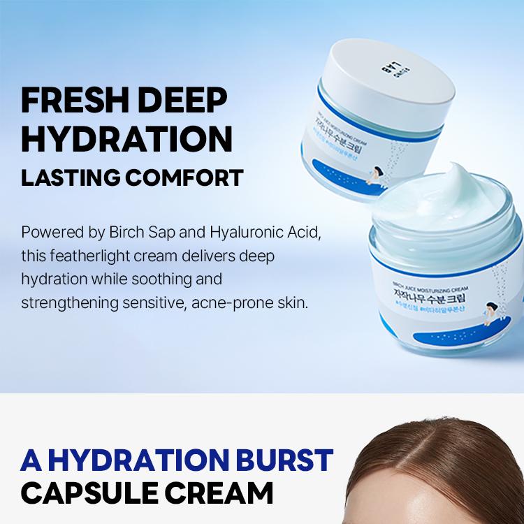 ROUND LAB Birch Juice Moisturizing Cream 120mL Jumbo Size Set (+