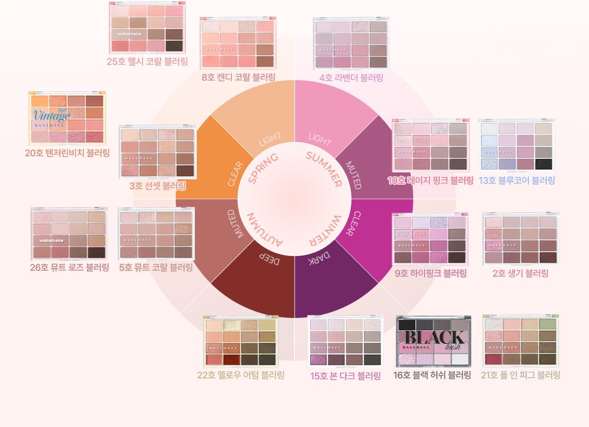 WAKEMAKE Soft Blurring Eye Palette (14 Options)