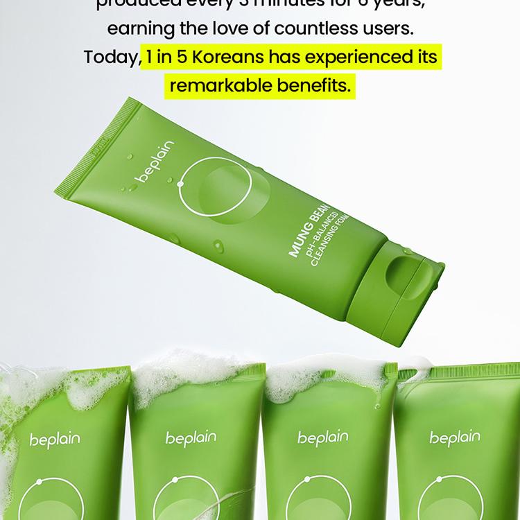 beplain Mung Bean pH-Balanced Cleansing Foam 160ml Double Pack