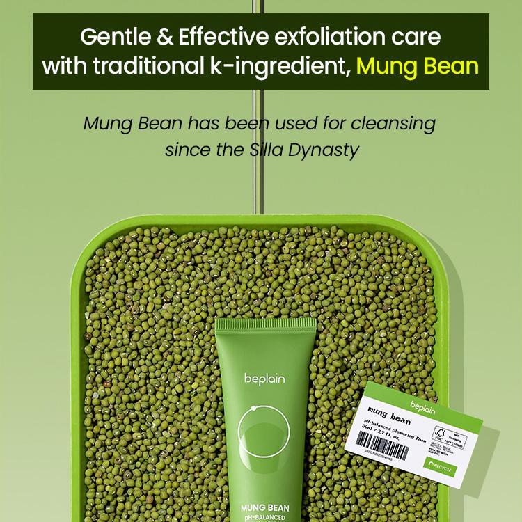beplain Mung Bean pH-Balanced Cleansing Foam 160ml Double Pack
